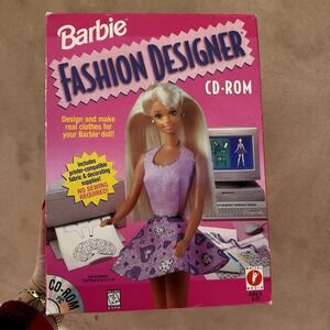 Barbie Fashion Designer Vintage Kit PC Print clothes 1996 Mattel New NIB CD ROM